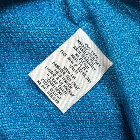 Eileen Fisher Linen Blue Wrap Skirt Tank Set Large - Picture 9 of 9